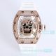 Copy Richard Mille Skull Watch 52-01 Skull Dial Rose Gold Case White Rubber Strap (2)_th.jpg